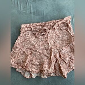 Floral pink skirt with shorts underneath size XS